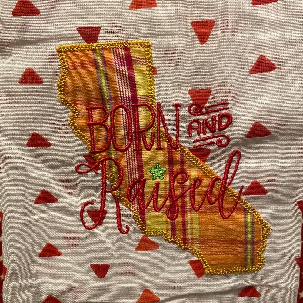 Handmade hanging hand towel-California
